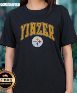 Hot Pittsburgh Steelers Yinzer logo ladies tee showcasing team spirit and style for female fans.