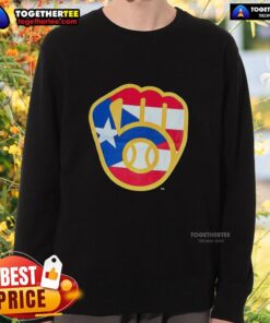 Hot Puerto Rican Milwaukee Brewers logo sweatshirt featuring vibrant colors and stylish design for fans.