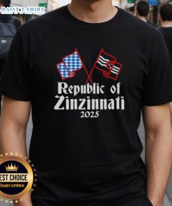 Hot Republic Of Zinzinnati 2025 T-Shirt featuring vibrant design and bold lettering celebrating Zinzinnati culture.
