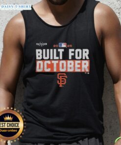 Hot San Francisco Giants 2025 MLB postseason tank top featuring bold graphics, perfect for October game day attire.