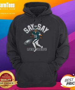 Hot Saquon Barkley Philadelphia Eagles player hoodie illustration featuring vibrant colors and dynamic design.