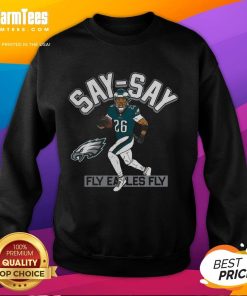 Hot Saquon Barkley Philadelphia Eagles player illustrative pack sweatshirt design showcasing vibrant team colors and graphics.
