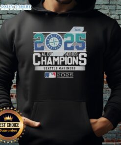 Alt Text: Hot Seattle Mariners 2025 MLB Postseason AL Division Series Champions Hoodie in team colors and logo design.