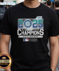 Alt Text: Hot Seattle Mariners 2025 MLB Postseason AL Division Series Champions T-Shirt featuring bold team graphics.