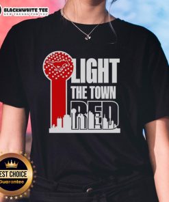 Hot SMU Mustangs Light The Town Red ladies tee showcasing vibrant school spirit and stylish design for fans.