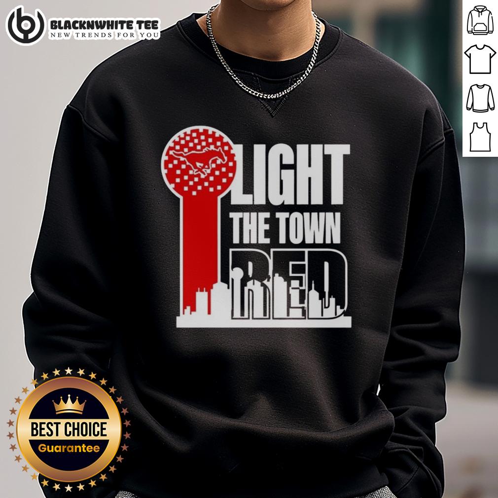 Hot Smu Mustangs Light The Town Red Sweatshirt Hot SMU Mustangs Light The Town Red Sweatshirt featuring vibrant colors and team logo, perfect for fans and casual wear.