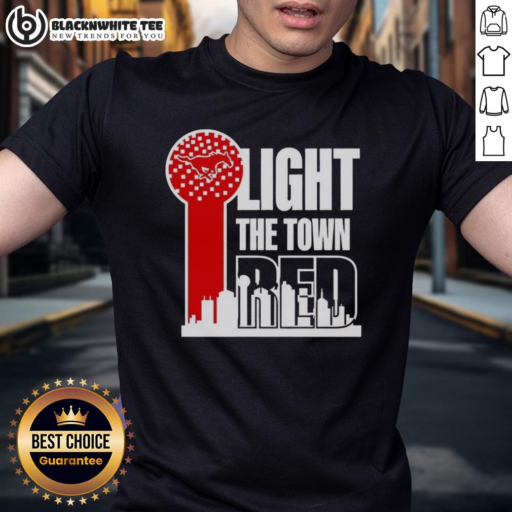 Hot Smu Mustangs Light The Town Red T Shirt Hot SMU Mustangs Light The Town Red T-Shirt featuring bold graphics and vibrant colors, perfect for fans.
