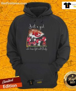 Cute Snoopy and friend in Kansas City Chiefs hoodie, perfect for football lovers this fall. Cheer on your team in style!