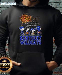 Hot Snoopy and Friends Kentucky Wildcats autumn hoodie featuring festive designs for the most wonderful time of the year.