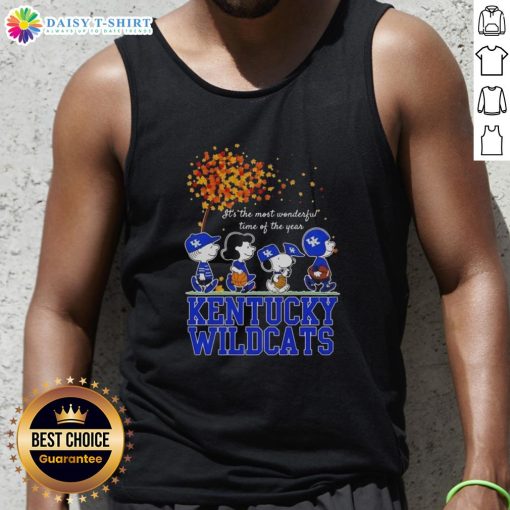 Hot Snoopy and Friends Kentucky Wildcats autumn tank top celebrating the most wonderful time of the year.