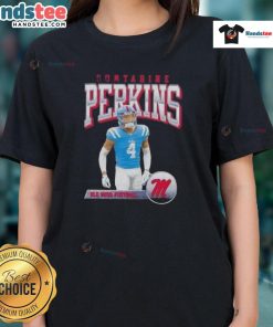 Hot Suntarine Perkins Ole Miss Football Illustrated Ladies Tee showcasing team spirit and stylish design for fans.