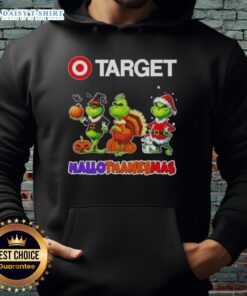 Hot Target X Grinch cosplay hoodie for Happy HalloThanksMas, featuring festive design and vibrant colors.
