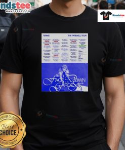 Alt Text: Hot Tennis The Farewell Tour 2025 poster on a stylish T-shirt design featuring vibrant graphics and tour details.