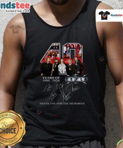 Alt Text: Hot Tesla 45 Years of 1981-2026 Signature Thank You for the Memories tank top featuring a stylish design.