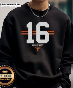 Hot Texas Longhorns football sweatshirt by Michael Taaffe featuring 16 stripes, perfect for game day style.