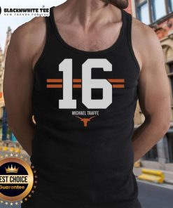 Hot Texas Longhorns Football Michael Taaffe 16 Stripe Tank Top, perfect for game day and showcasing team spirit.