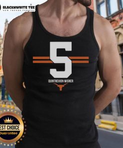 Alt Text: Hot Texas Longhorns football Quintrevion Wisner 5-stripe tank top featuring vibrant colors and team logo design.