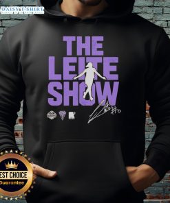 Carla Leite wearing a Golden State Valkyries hoodie on The Leite Show, showcasing style and team spirit.