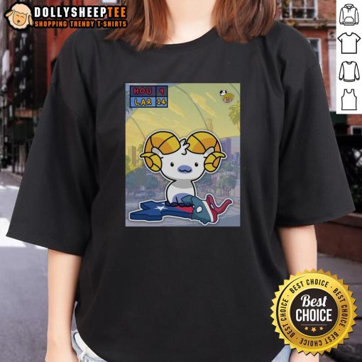 Hot Los Angeles Rams stampede graphic on a women's tee, showcasing team spirit for Houston Texans game day.