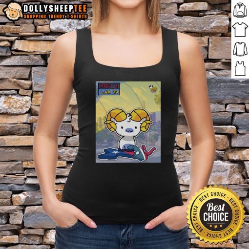 Hot Los Angeles Rams stampede graphic on a Houston Texans tank top, showcasing team spirit and vibrant colors.