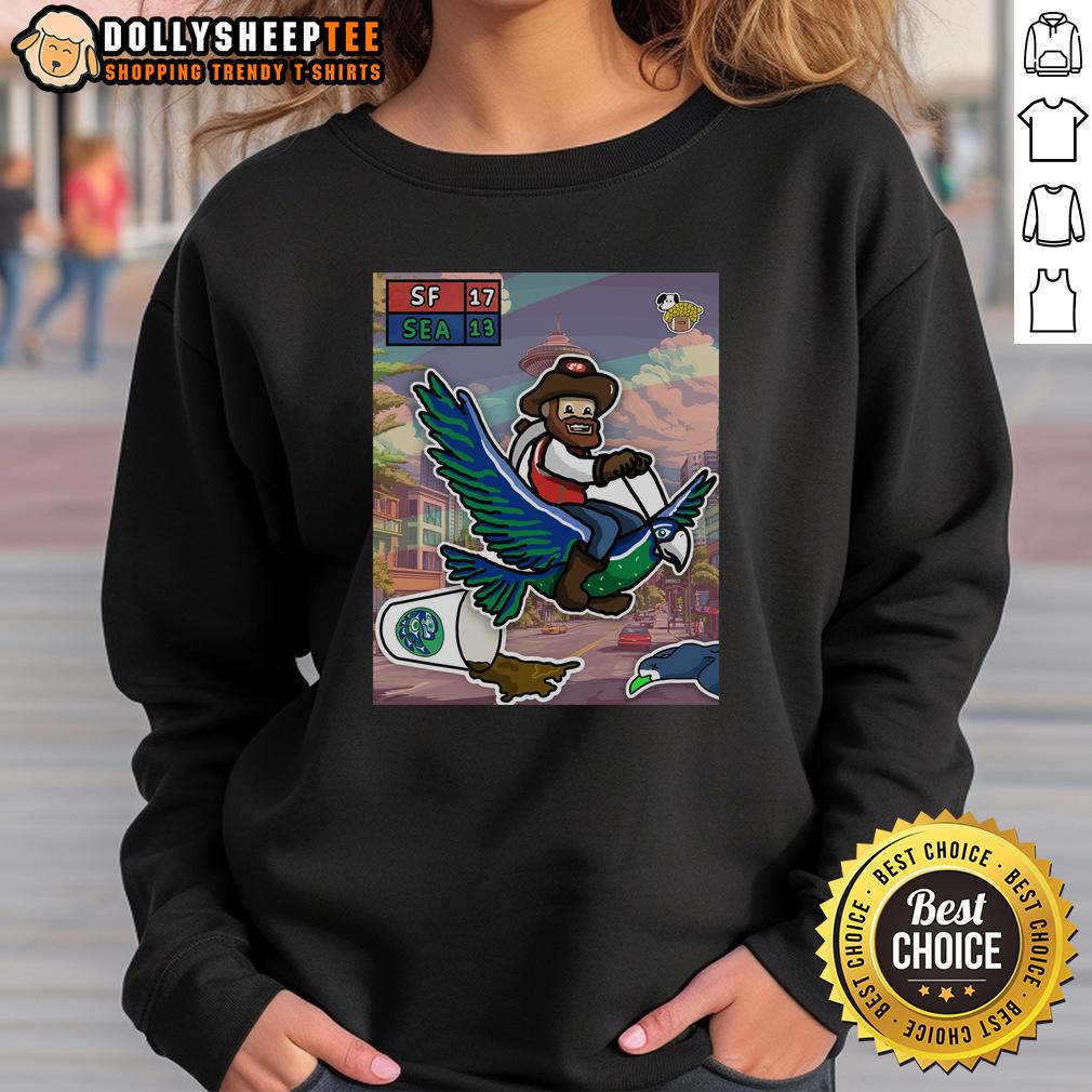 Hot The San Francisco 49ers Fly Home With A Win Beat Seattle Seahawks Sweatshirt San Francisco 49ers sweatshirt celebrating their win over the Seattle Seahawks, perfect for fans of the team.