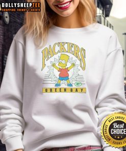 Hot The Simpsons Bart X Green Bay Packers sweatshirt featuring vibrant graphics and a cozy design for fans.