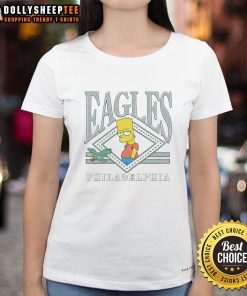 Hot The Simpsons Bart X Philadelphia Eagles ladies tee featuring vibrant graphics and a stylish fit for fans.