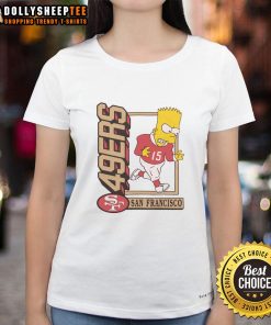 Alt Text: Hot The Simpsons Bart X San Francisco 49ers ladies tee featuring vibrant design and sporty style for fans.