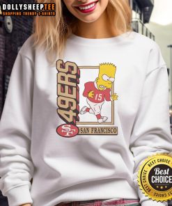 Hot The Simpsons Bart X San Francisco 49ers Sweatshirt featuring Bart Simpson in a stylish sports design.