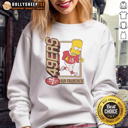 Hot The Simpsons Bart X San Francisco 49ers Sweatshirt featuring Bart Simpson in a stylish sports design.