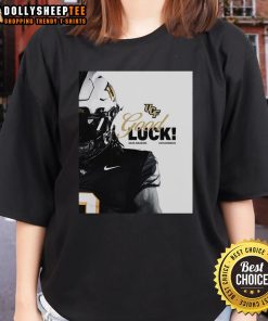 Hot UCF Knights Football Good Luck 2025 Season ladies tee in black with vibrant team graphics for passionate fans.