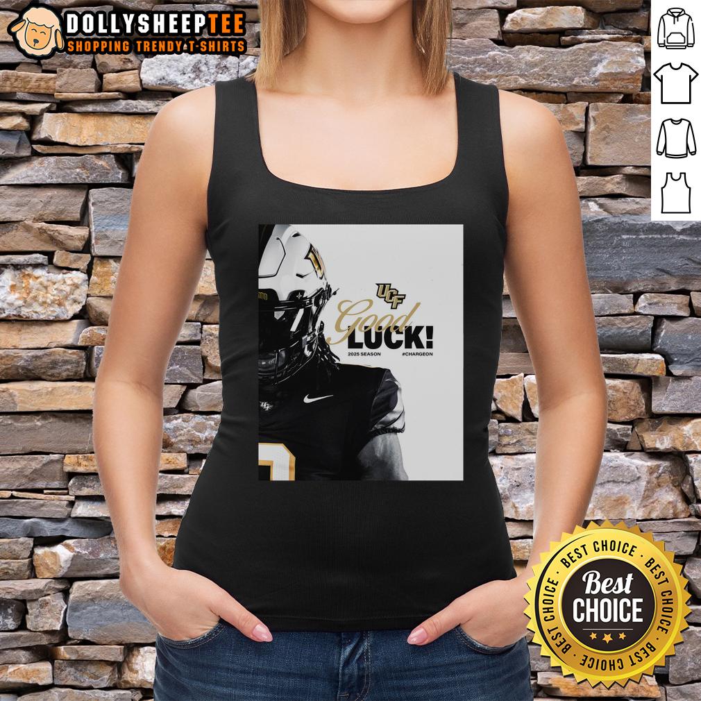 Hot Ucf Knights Football Good Luck 2025 Season Tank Top UCF Knights football tank top for the 2025 season, featuring vibrant team colors and a motivational 'Good Luck' message.