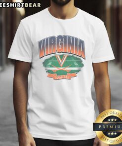 Alt Text: Hot Virginia Cavaliers Arena Fade T-Shirt featuring vibrant team colors and a stylish design for fans.