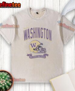 Hot Washington Huskies Prime Play Washed T-Shirt in purple, featuring team logo and soft fabric for comfort and style.
