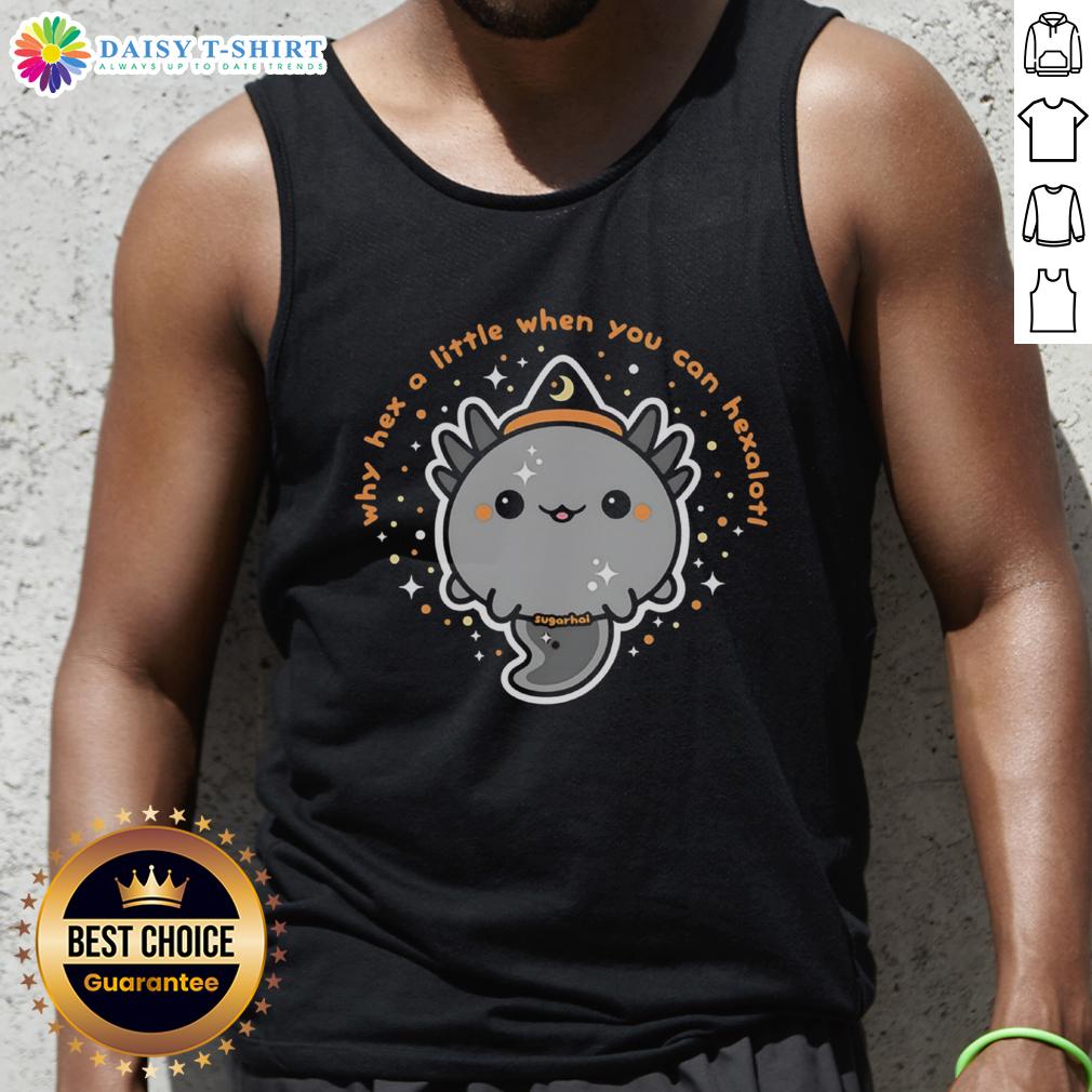 Hot Why Hex A Little When You Can Hexalotl Tank Top Trendy Hexalotl tank top featuring a cute axolotl design, perfect for casual wear and fans of unique graphic tees.