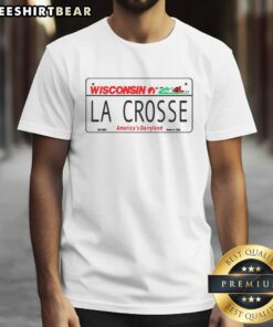 Hot Wisconsin La Crosse T-Shirt featuring America's Real Live GTA Server License Plate Number design.