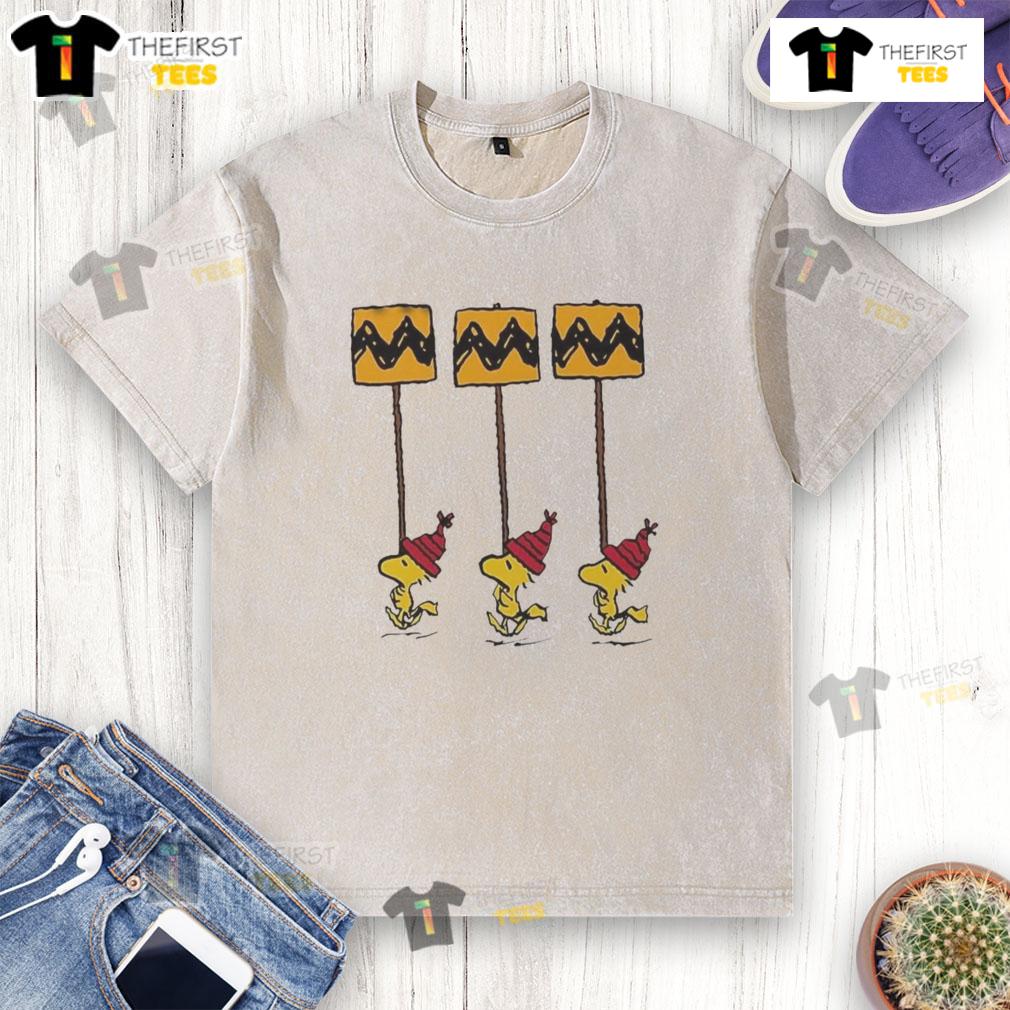 Hot Woodstock Peanuts Funny Christmas Details Yellow Black Charlie Brown Washed T-Shirt Funny Hot Woodstock Peanuts Christmas details on yellow and black Charlie Brown washed t-shirt for festive style.