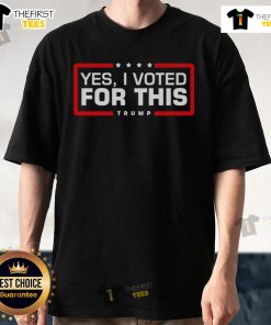 Hot Yes I Voted For This Trump T-Shirt featuring bold text and patriotic colors, perfect for expressing political support.