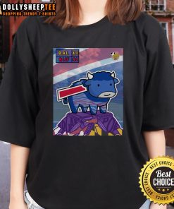 Buffalo Bills ladies tee featuring 'Hot, You Gotta Believe' design, perfect for fans of the Ravens game.