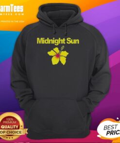 Zara Larsson wearing a stylish Midnight Sun hoodie, showcasing a trendy streetwear look in vibrant colors.