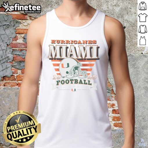 Good Miami Hurricanes Stripe Splash Tank Top featuring vibrant colors and a sporty design for fans and casual wear.