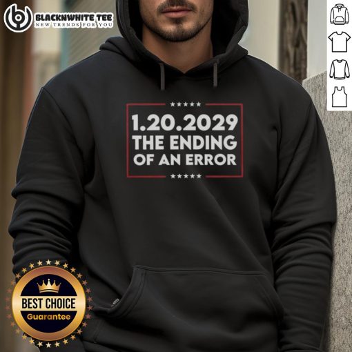 Alt Text: Nice 1.20.2029 The Ending Of An Error Hoodie featuring a stylish design and bold graphics for a modern streetwear look.