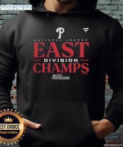 Alt Text: Philadelphia Phillies NL East Division Champions Hoodie for the 2025 MLB Postseason, featuring team colors and logo.