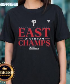 Ladies tee celebrating the Philadelphia Phillies as 2025 NL East Division Champions, perfect for MLB postseason fans.