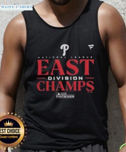 Philadelphia Phillies NL East Division Champions tank top from Nice 2025 MLB Postseason, perfect for fans and celebrations.