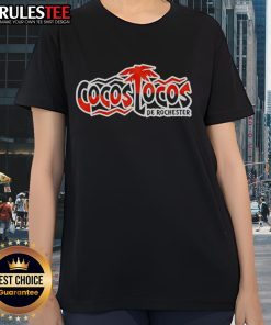 Alt Text: Nice 2025 Rochester Red Wings Cocos Locos ladies tee featuring vibrant colors and stylish design for fans.