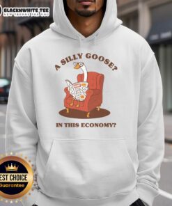 Funny 'Sensible Goose Hoodie' featuring a silly goose design, perfect for adding humor to your wardrobe in this economy.