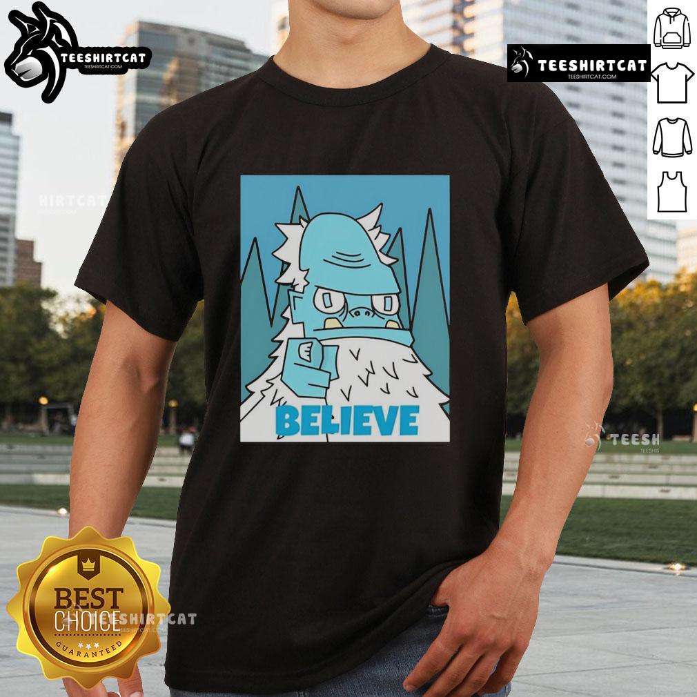 Nice Abominable Snowman Believe T Shirt Nice Abominable Snowman Believe T-Shirt featuring a cheerful snowman design, perfect for winter fashion and holiday spirit.