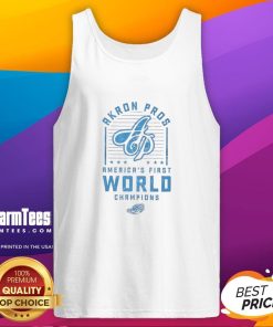 Nice Akron Pros America's First World Champions tank top showcasing vintage sports design and team pride.