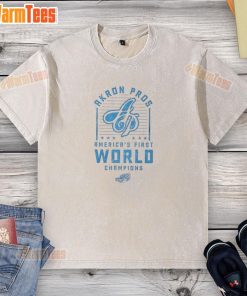 Nice Akron Pros America's First World Champions washed t-shirt featuring vintage design and bold team graphics.
